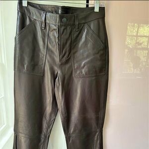 NWT J Brand Leather Black Joggers 27